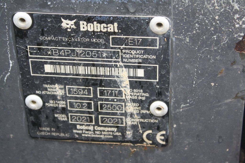 Mini excavator Bobcat E17 Diesel 10.2kW 2021