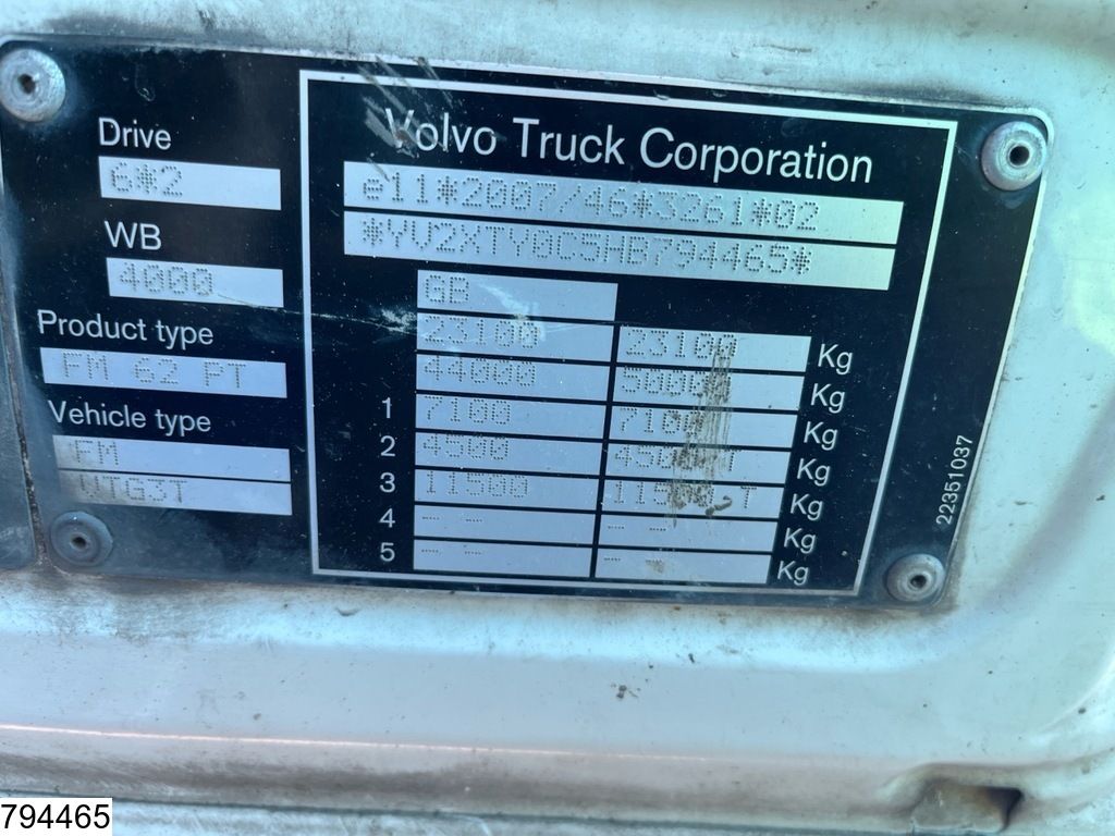 Volvo FM RHD, EURO 6, 6x2, PTO