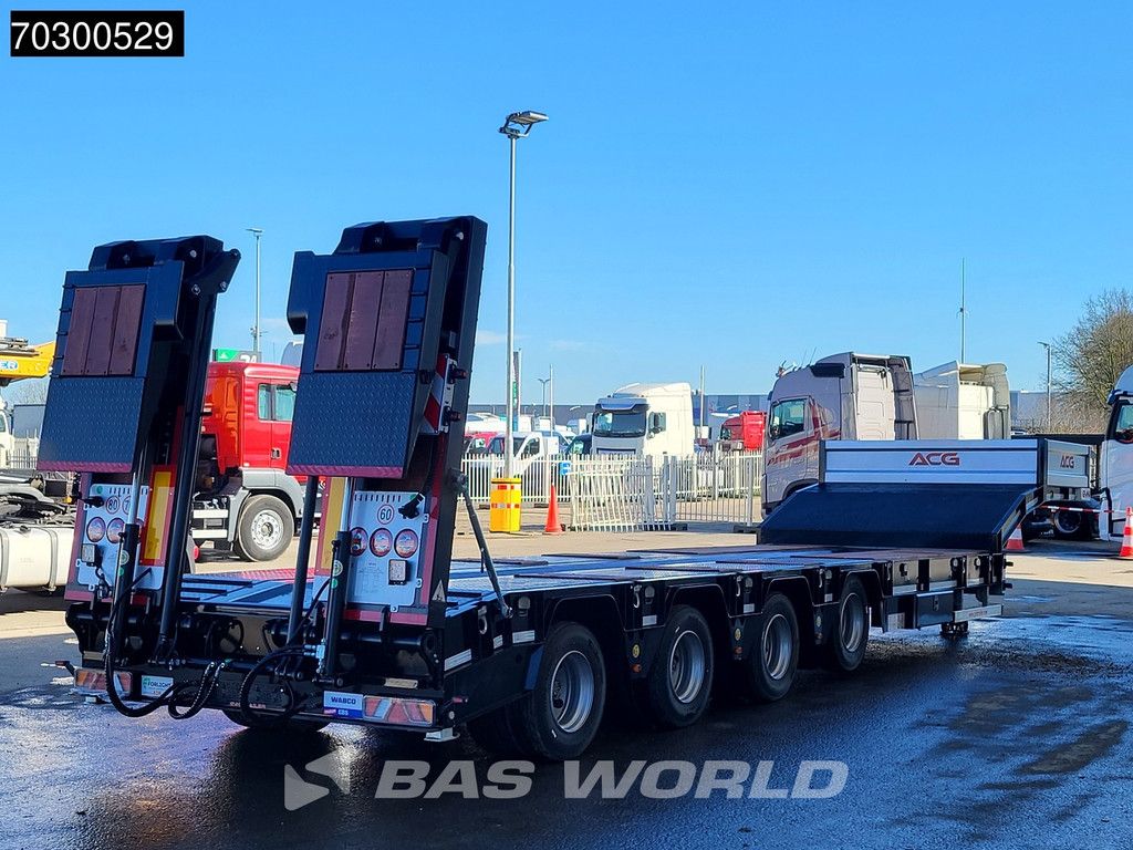 GVN LOWBED 4 axles NEW! Lifting Axle + 2x Steering Axle Hydraulic Ramps