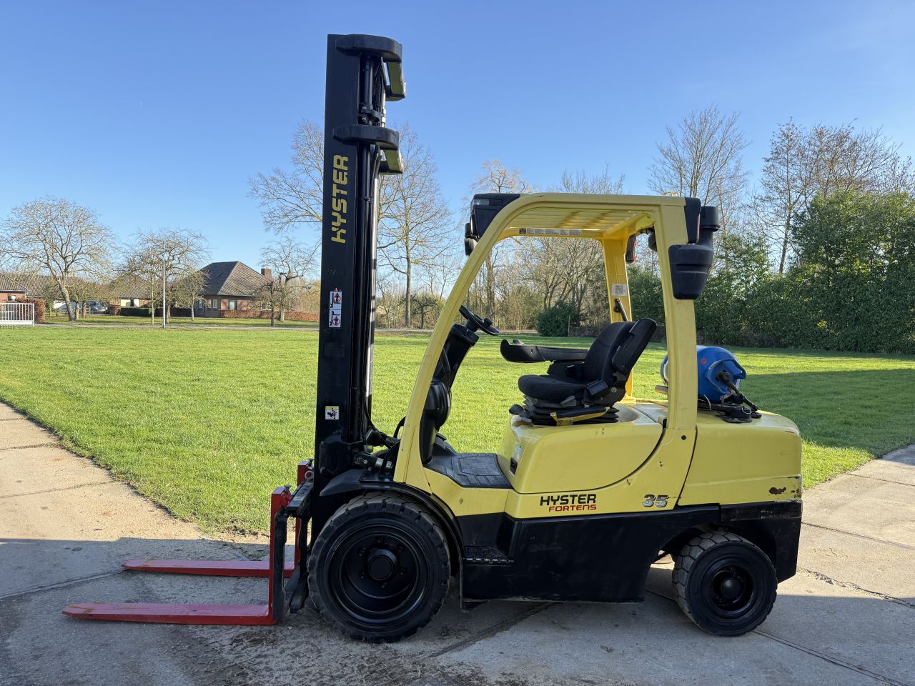 Hyster 3,5 tonner lpg heftruck triplex 6.4M freelift Sideshift