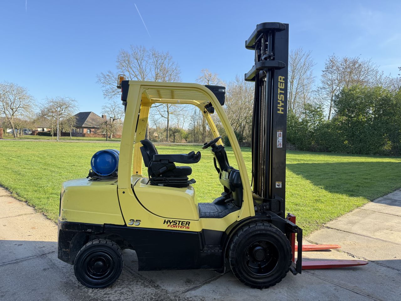 Hyster 3,5 tonner lpg heftruck triplex 6.4M freelift Sideshift