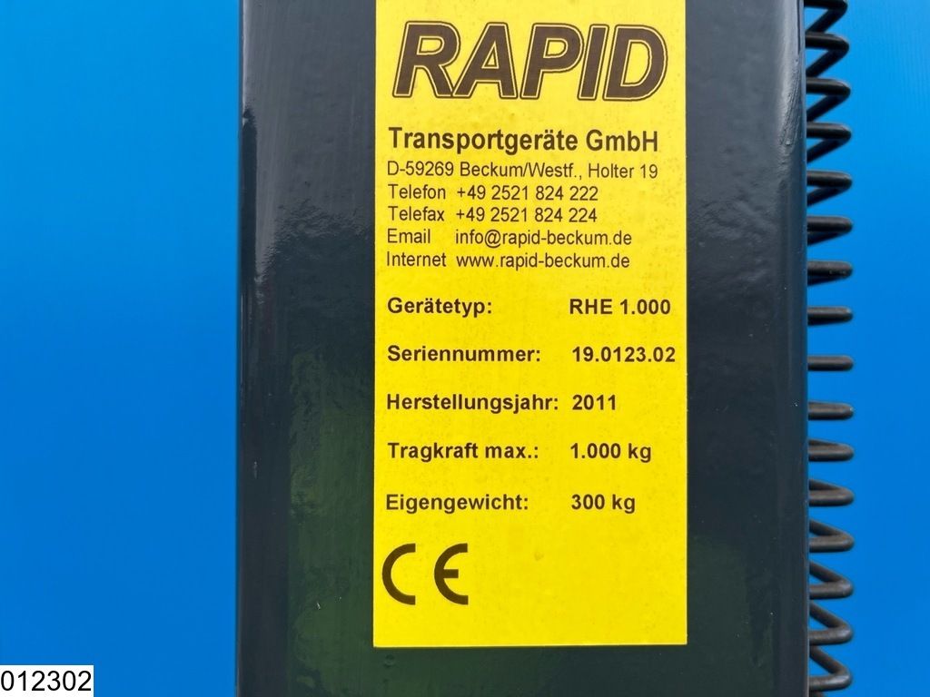 Rapid RHE 1.000 1,000 kg, 160 cm, Electric