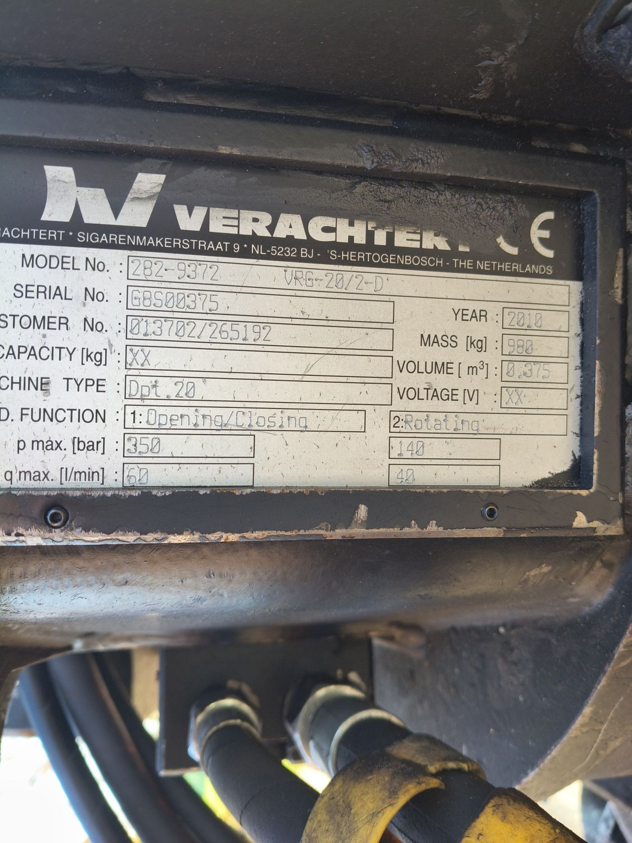 Sloop sorteergrijper cw30 verachtert zijtveld s1000d dehaco cw05