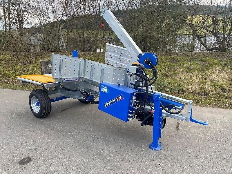 Binderberger Spalter Kreissäge Förderband Rückezange