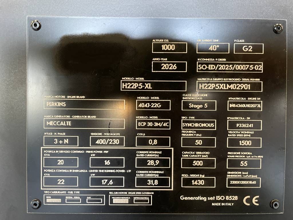 Perkins 404J-22G - 22 kVA StageV Supersilent - DPX-21000P