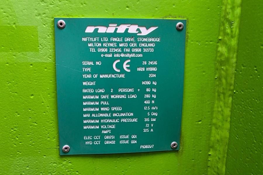 Niftylift HR28 HYBRIDE Hybrid, 4x4 Drive, 28m Working Height