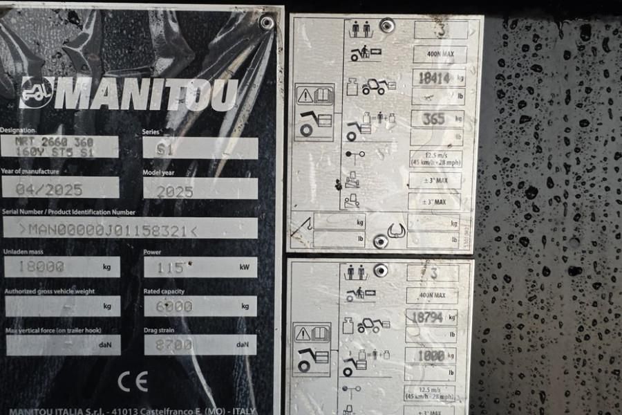 Manitou MRT2660 360 160Y ST5 S1 Valid inspection, *Guarant