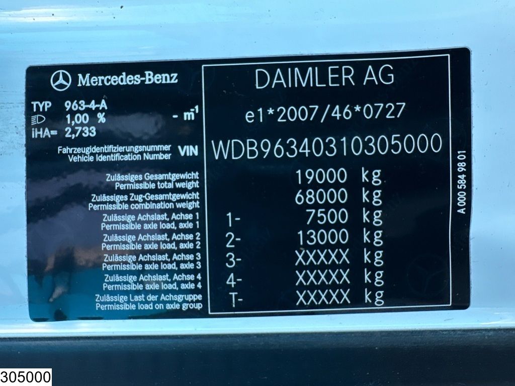 Mercedes Actros 1848 EURO 6, Retarder, PTO, Hydraulic