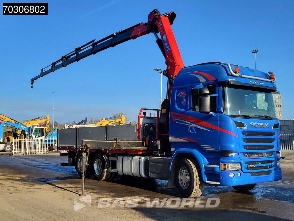 Scania R R520 6X2 HMF 3220-K7 Kran Crane Lift+steering axle Air suspension retarder Euro 6