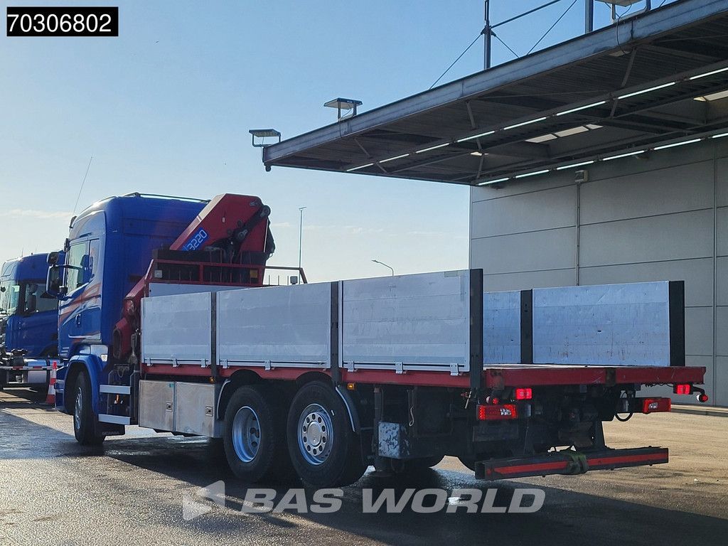 Scania R R520 6X2 HMF 3220-K7 Kran Crane Lift+steering axle Air suspension retarder Euro 6