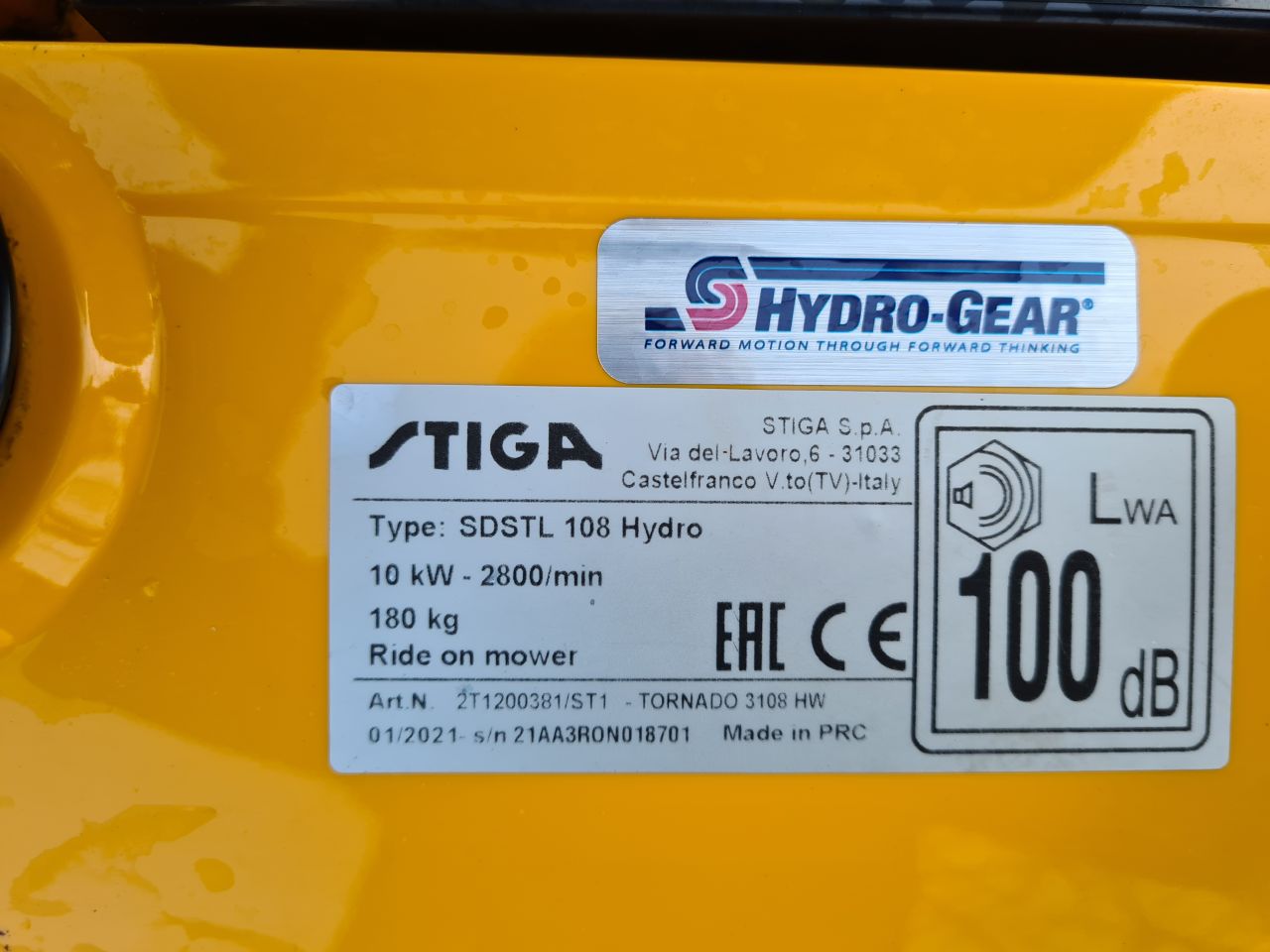 Stiga Tornado 3108 HW Honda 2 cilinder motor 2021.