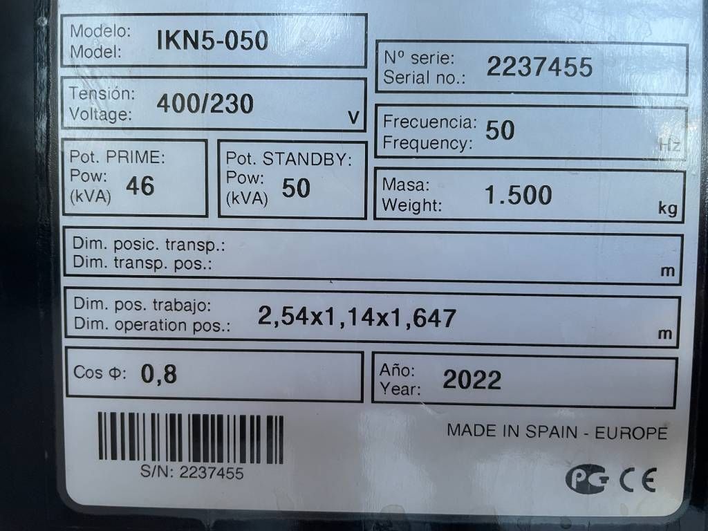 Kohler KDI2504T - 50 kVA Stage V Generator - DPX-19005