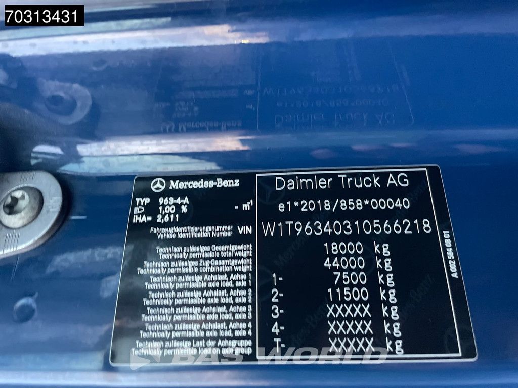 Mercedes Actros 1846 4X2 Bigspace Retarder Mirrorcam Navi