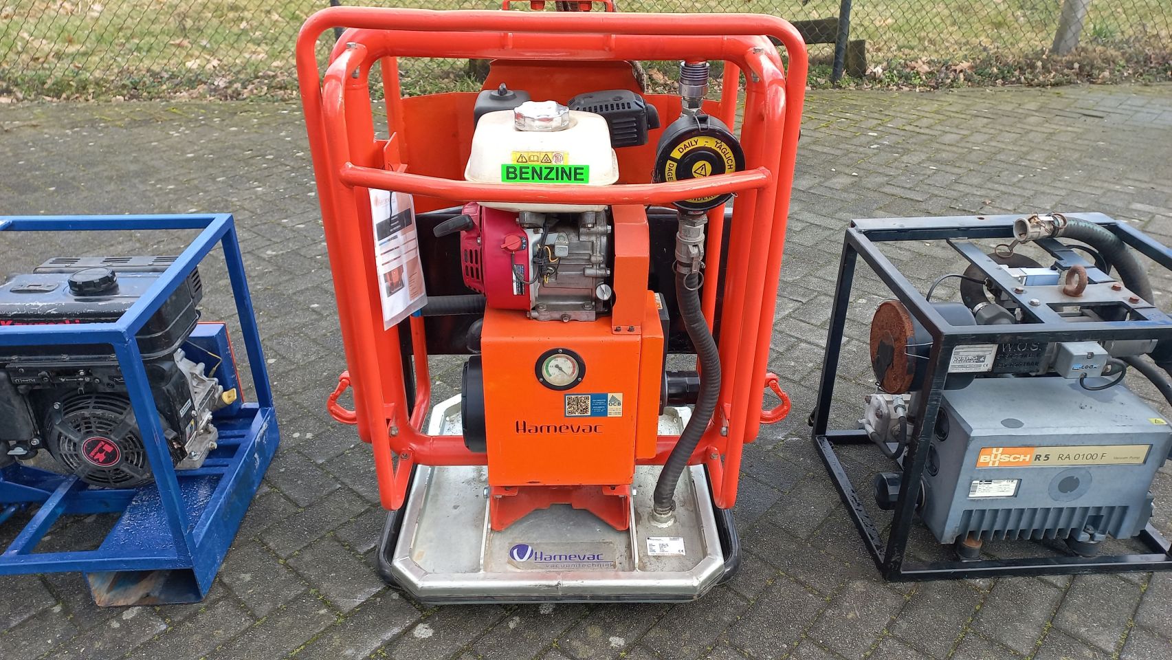 Tegel aanzuig frame 100 m3 vacuumunit