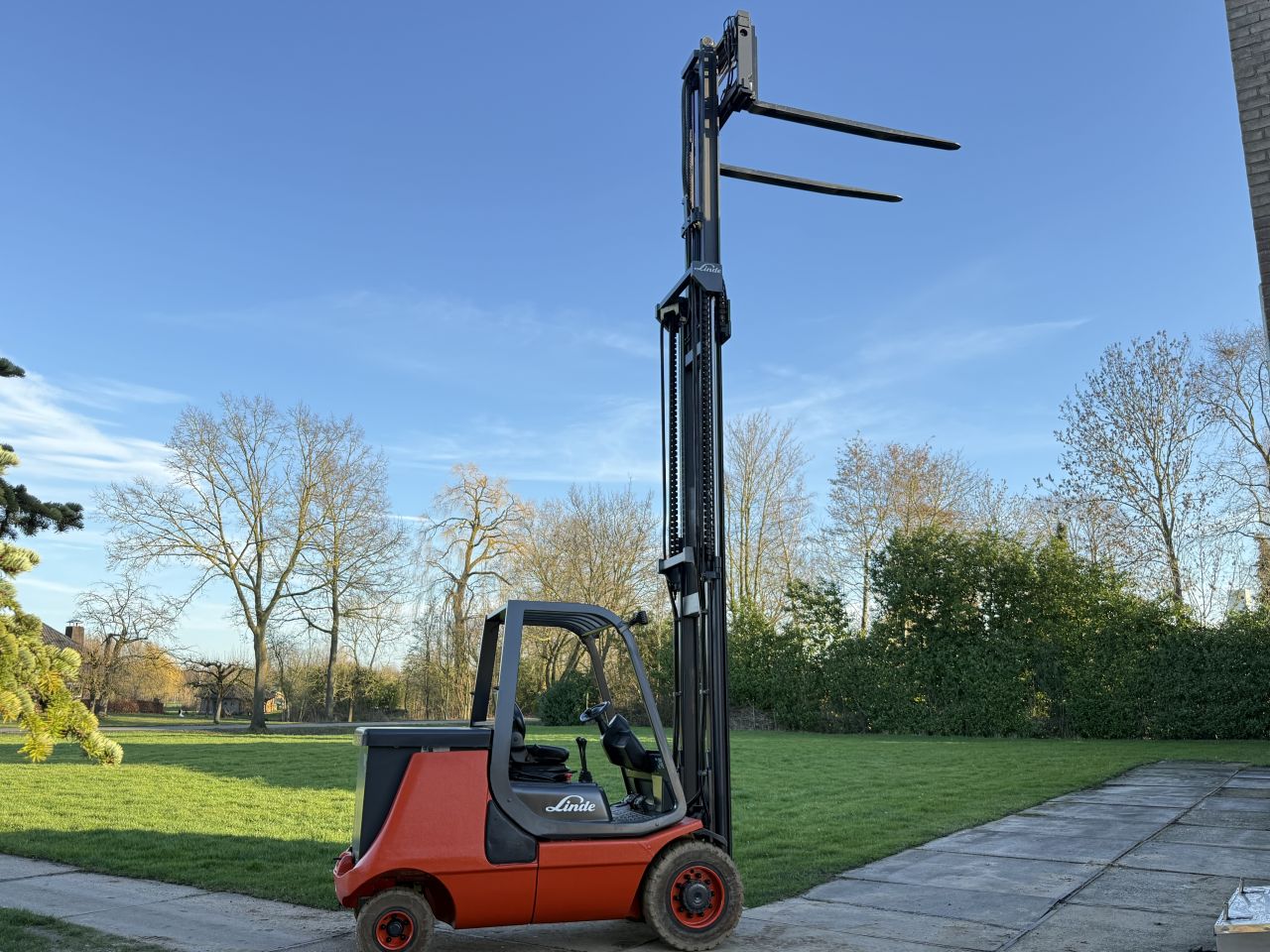 Linde 4 tonner elektr triplex Sideshift vorkversteller 3500uur