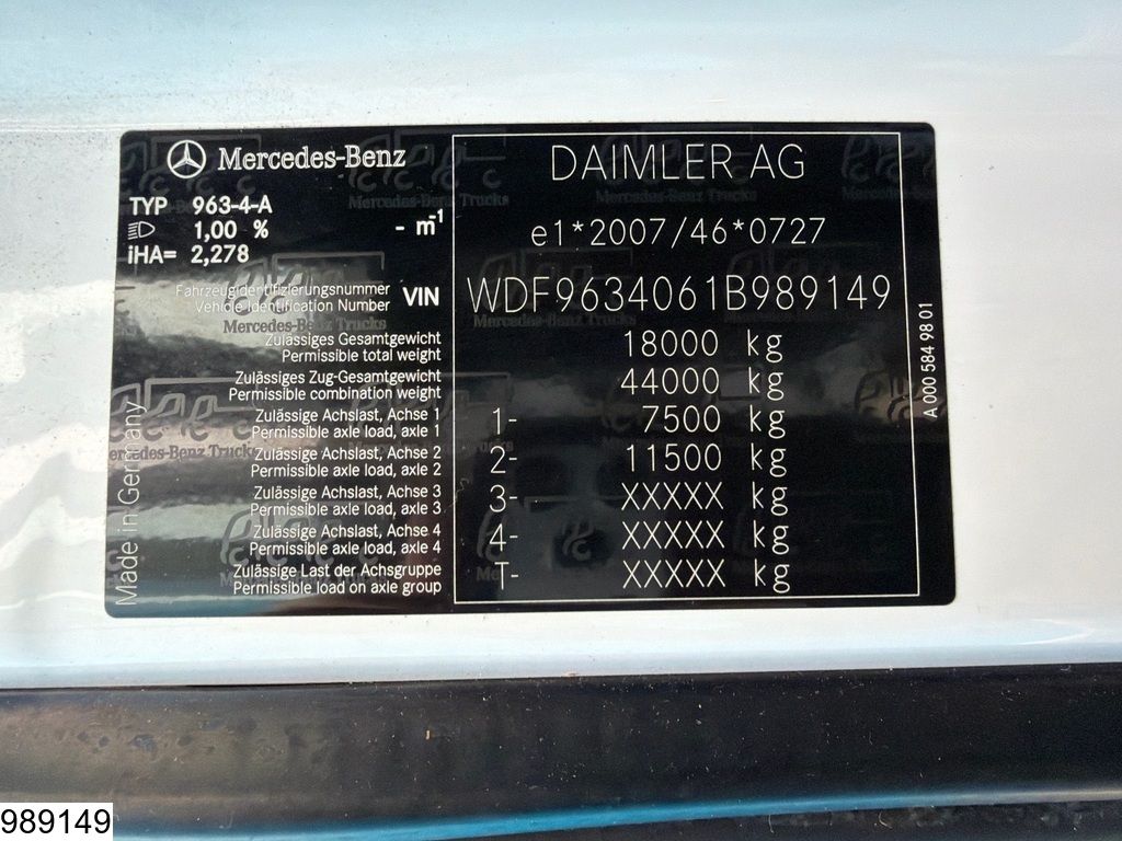 Mercedes Actros 1845 EURO 6, Standairco, Retarder, low deck