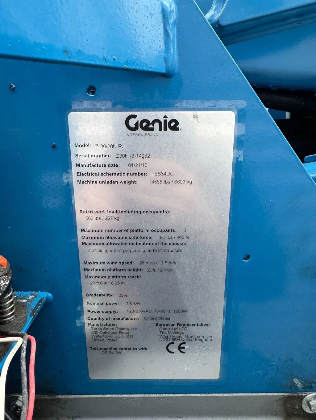 Genie Z30/20N RJ Hoogwerker Knikarmhoogwerker