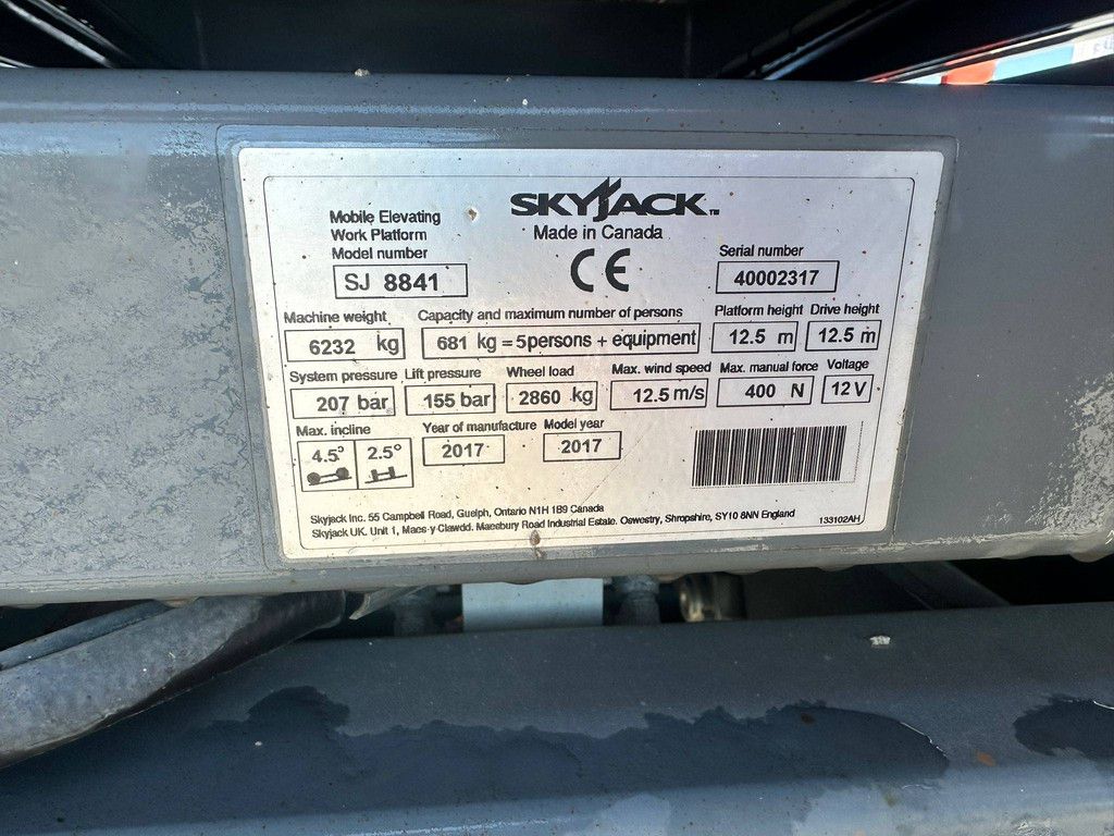 Scissor lift Skyjack SJ 8841 Diesel 14.5m 2017