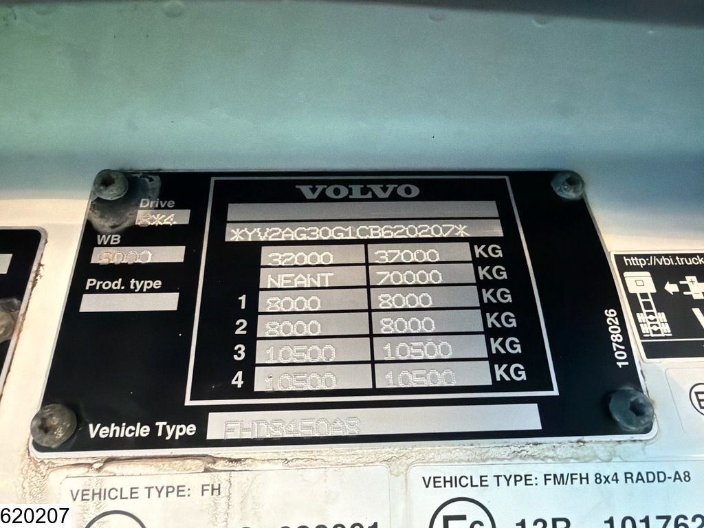 Volvo FH 500 EURO 5, 8x4, Dhollandia, Carrier, 1 Comp