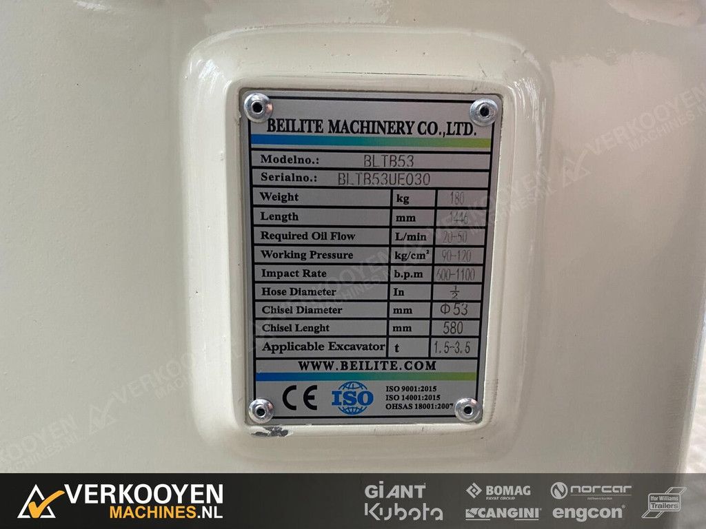 2025 Beilite BLTB53 Sloophamer CW05 180kg (2,5-4,0t) ADV1059