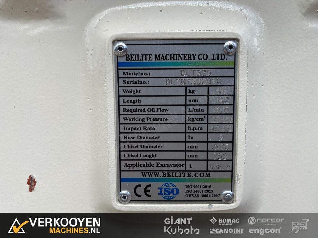 2025 Beilite BLTB75 Sloophamer CW10 466kg (6,0-9,0t) ADV1061