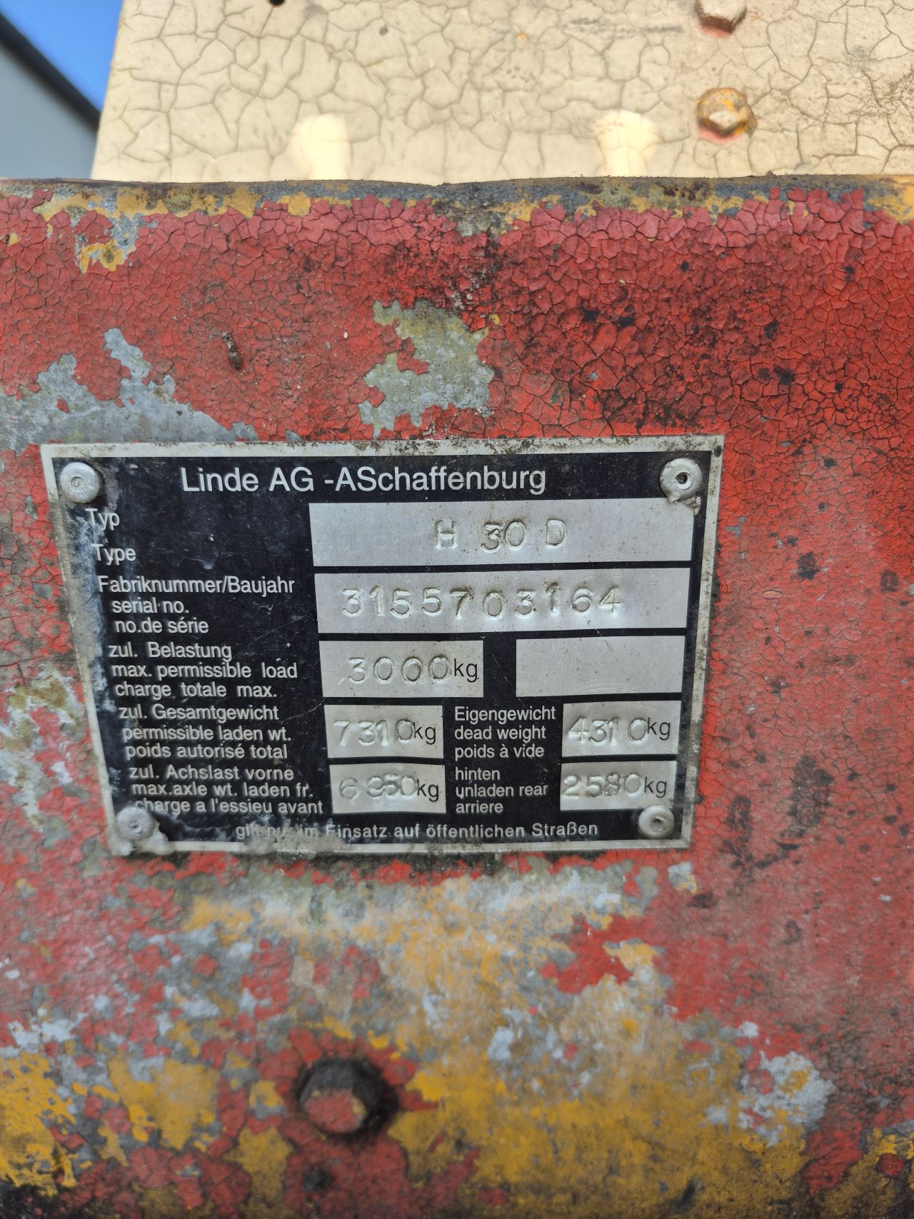 Linde H30D duplo 5.020 mm 3e functie