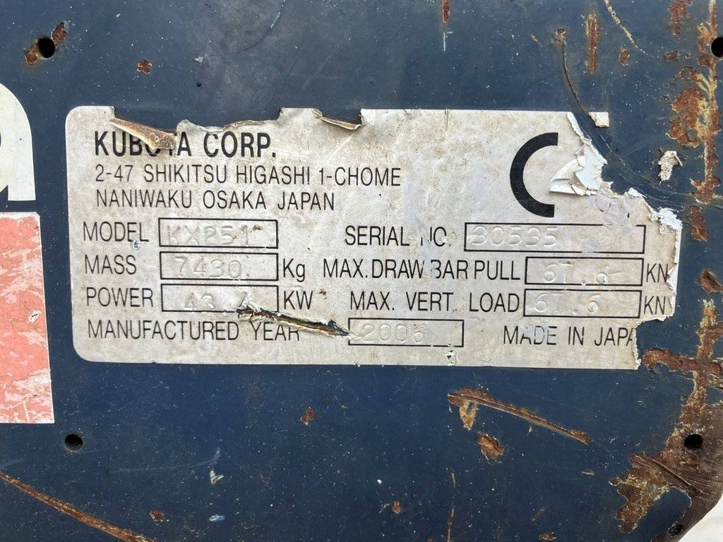 Rupsgraafmachine Kubota KX251 Diesel 2006