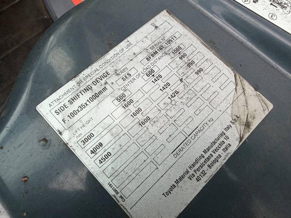 Heftruck Toyota 8FBM16T Elektrisch 1600kg 2017
