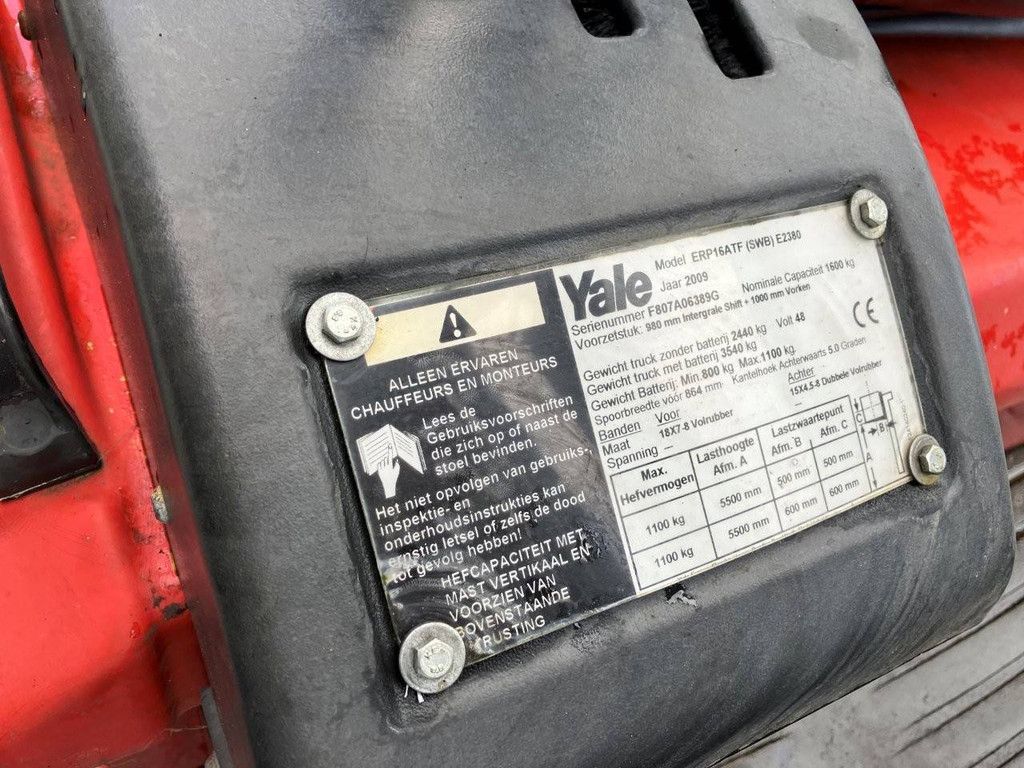Heftruck Yale ERP16ATF (SWB) E2380 Elektrisch 1600kg 5.5m 2009
