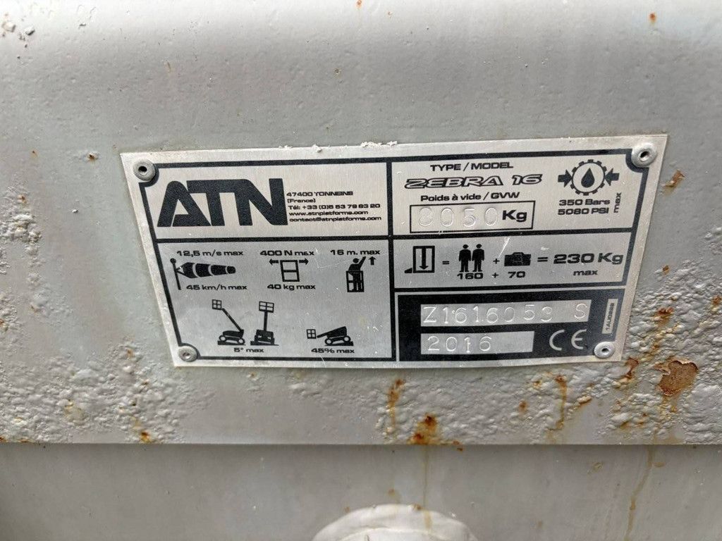 ATN Zebra 16 Diesel 16,8 m Gelenkteleskoparbeitsbühne 2016