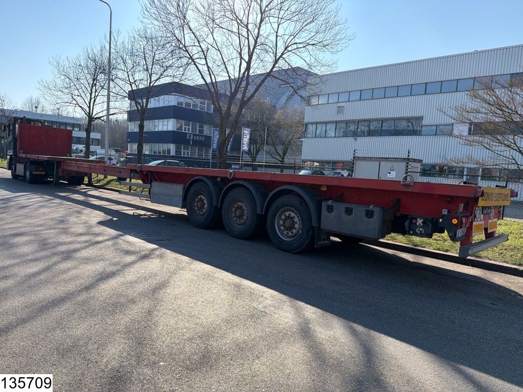 Lecitrailer open laadbak 38,000 kg, 7.02 m extendable