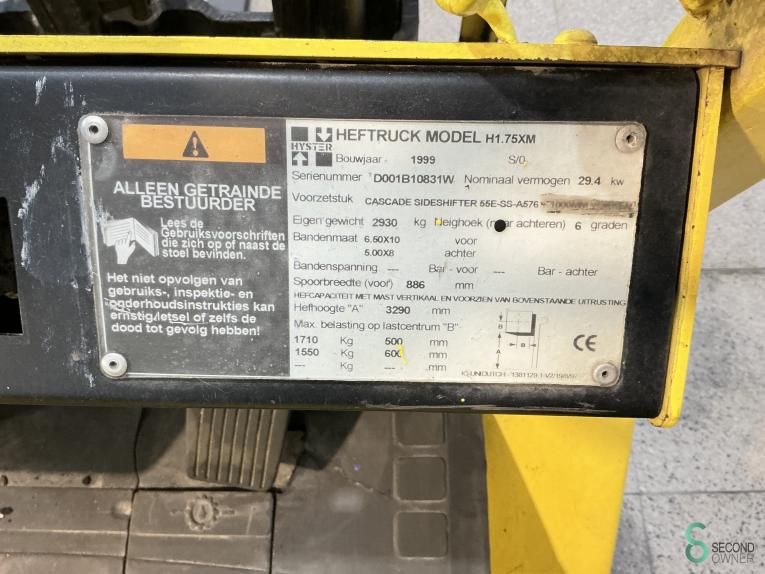 Forklifts LPG Hyster H 1.75 XM (T) 1999 Free lift
