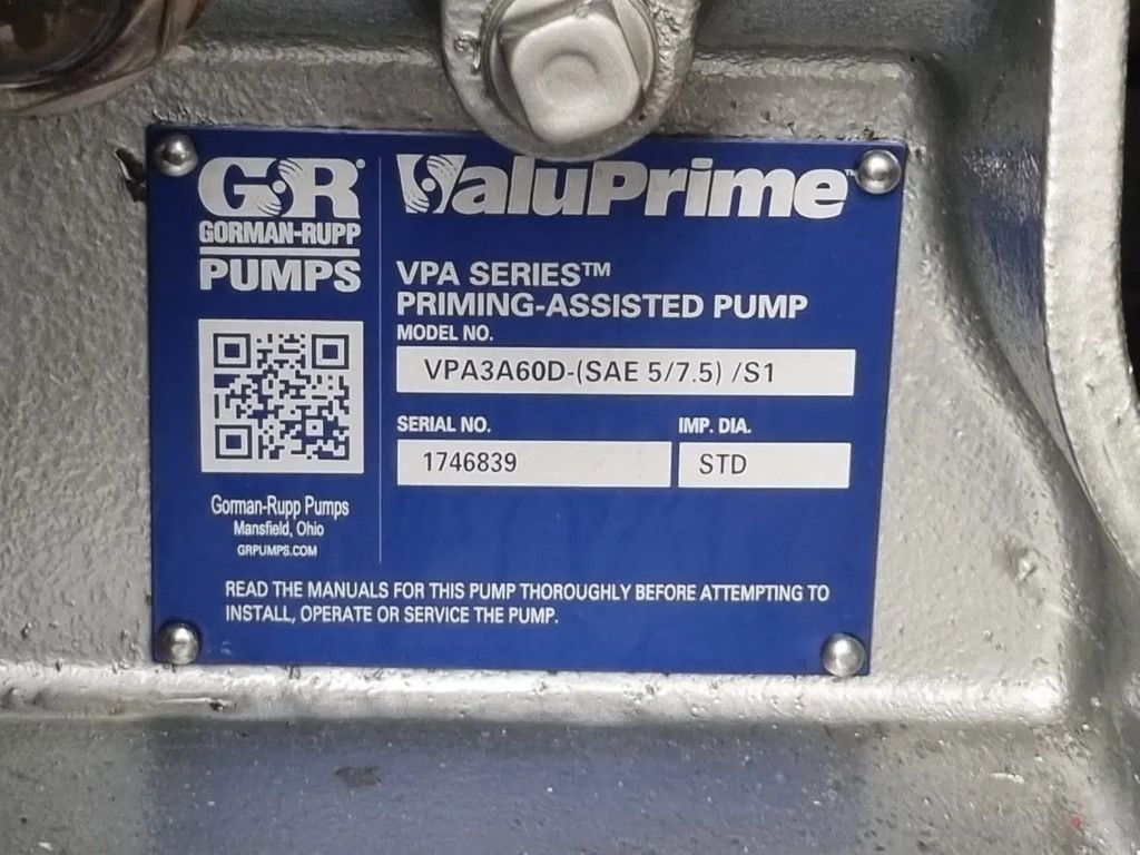 Gorman Rupp S-line VPA3-70-L With Kohler diesel engine