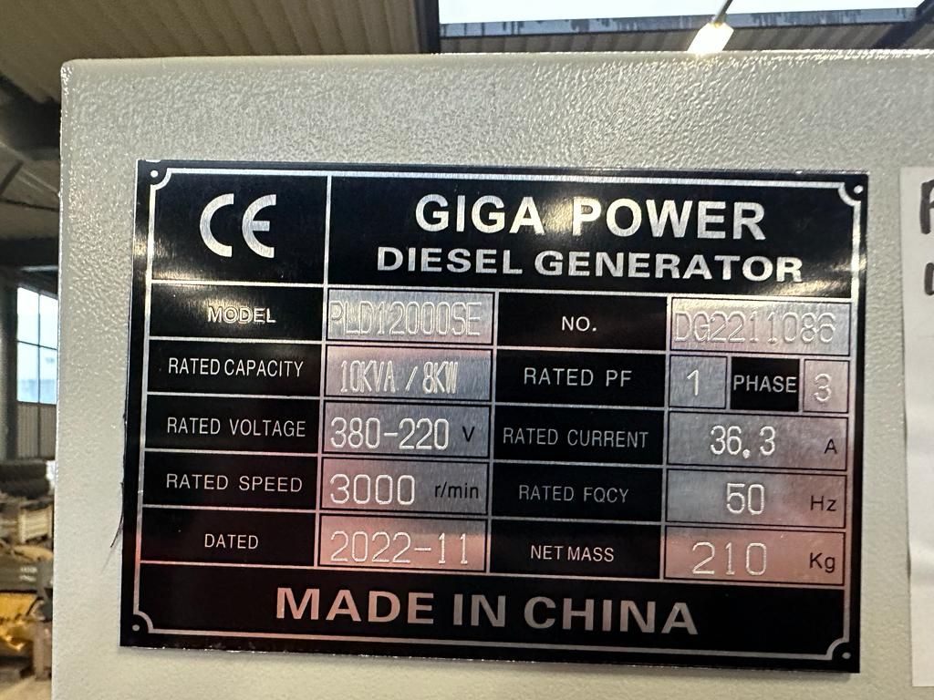 Giga power PLD12000SE 10 kVA silent generator