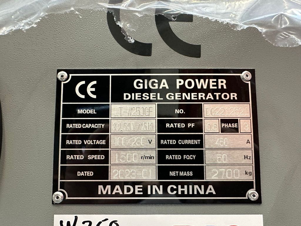 Giga power LT-W250GF 312.5 kVA silent generator