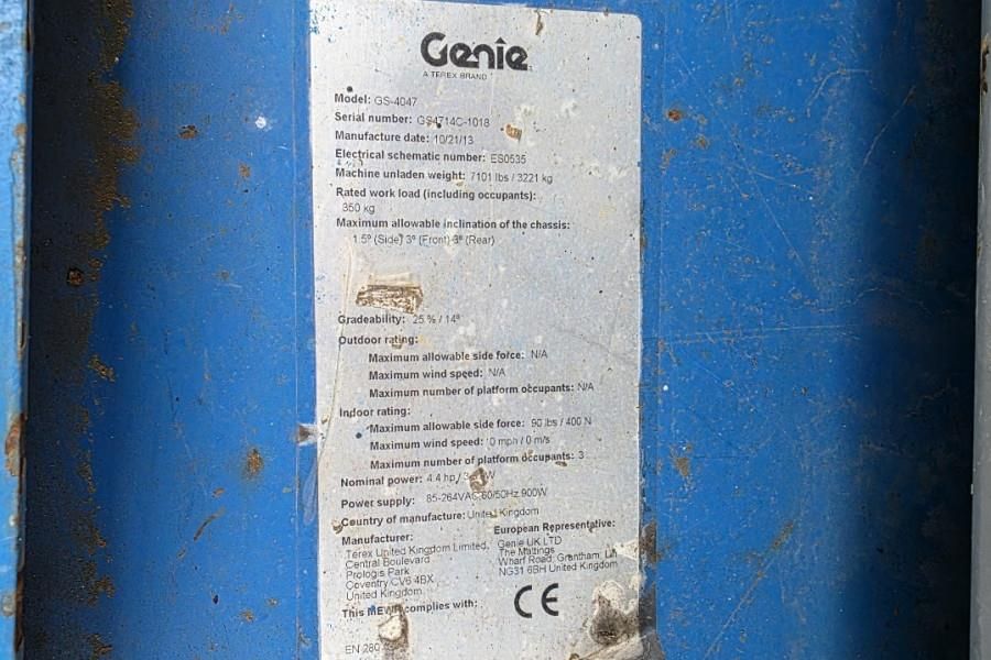 Genie GS4047 Electric, 14m Working Height, 350kg Capacit