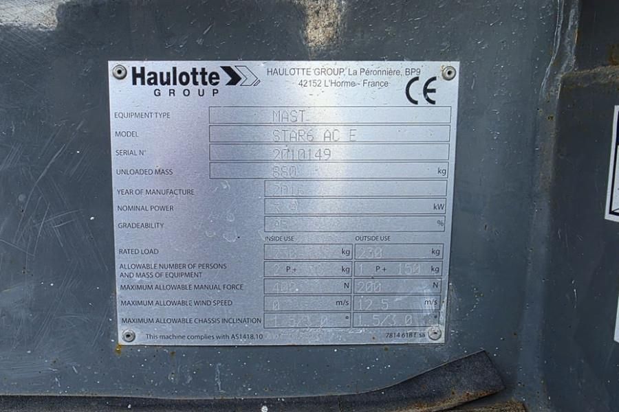 Haulotte STAR 6 Electric, Non Marking Tyres, 5.8m Working H
