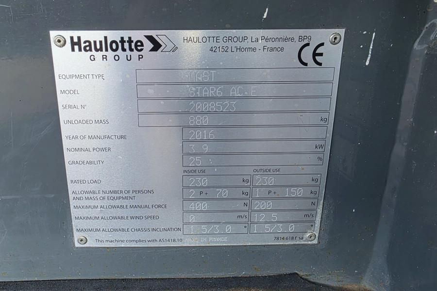 Haulotte Star 6 Electric, Non Marking Tyres, 5.8m Working H