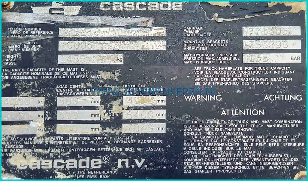 Hyster H3.50XL 3500kg triplex 7.85m! + freelift