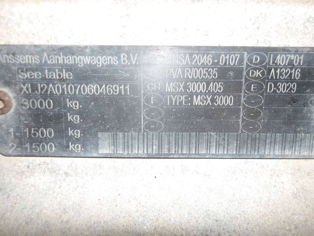 Anssems Anhänger MSX 3000kg 2006 (Margin)