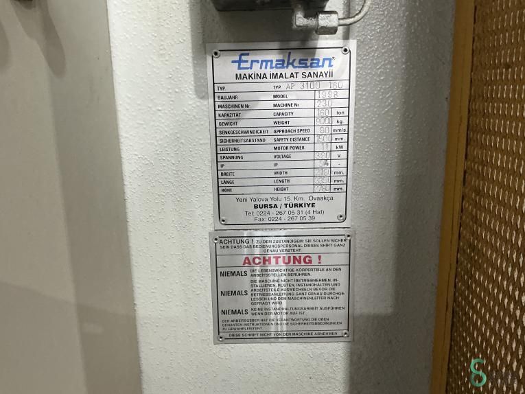 Kantbanken Ermaksan AP 3100mm x 160t 1998