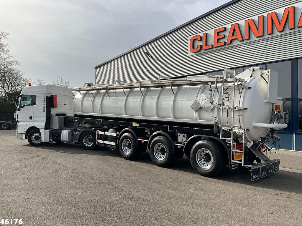 Man TGX 18.400 trekker + Burg oplegger met Bekker LaGram Vacuüm opbouw 30m³
