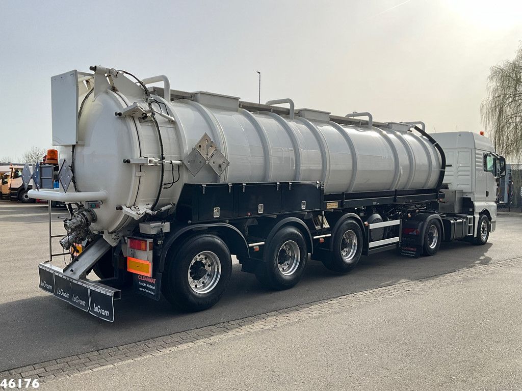 Man TGX 18.400 trekker + Burg oplegger met Bekker LaGram Vacuüm opbouw 30m³