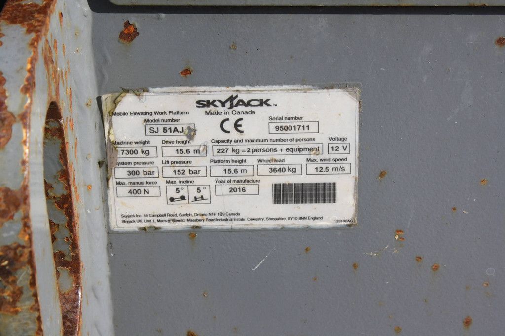 Skyjack SJ51AJ Diesel 17,6 m Gelenkteleskoparbeitsbühne 2016