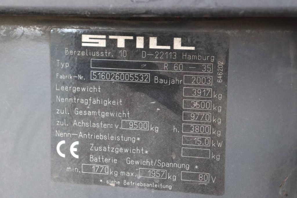 Forklift Still R 60-35 Electric 3500kg 3.8m 2003