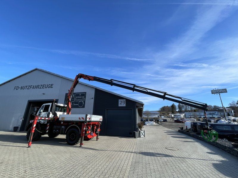 Mercedes-Benz Unimog U400 mit Mega Kran, Seilwinde, Kipper, Zapfwelle, Ideal f