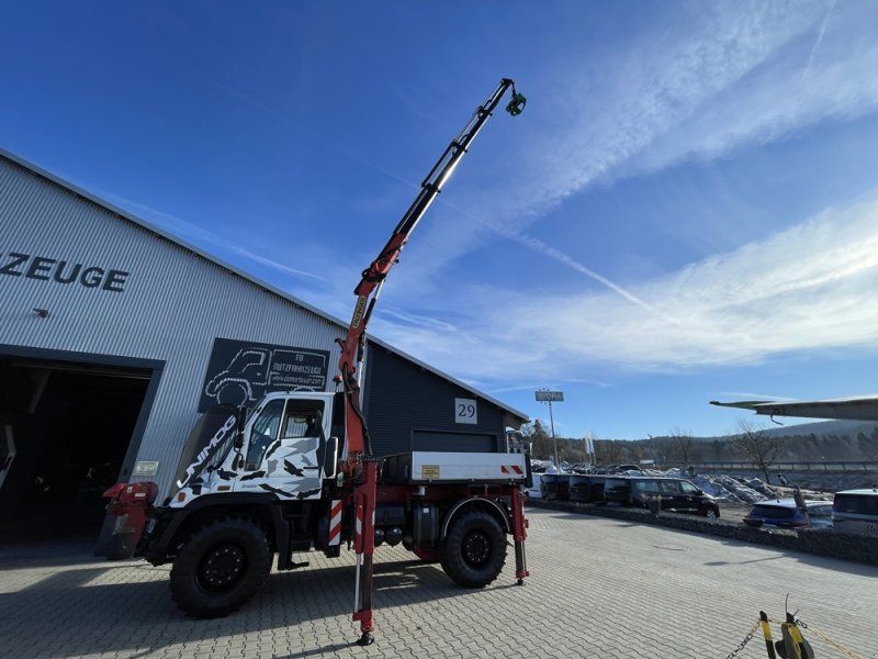 Mercedes-Benz Unimog U400 mit Mega Kran, Seilwinde, Kipper, Zapfwelle, Ideal f