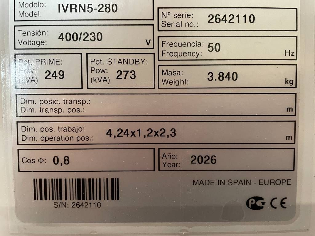 Volvo TAD882GE - 275 kVA Stage V Generator - DPX-19029