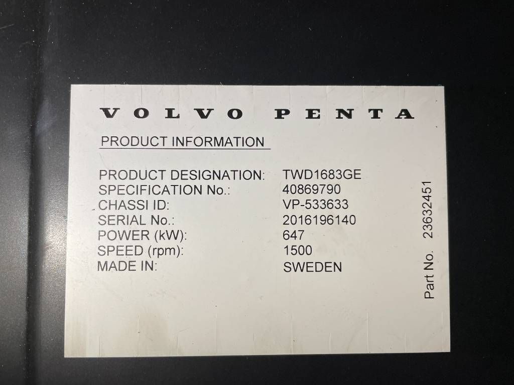 Volvo TWD1683GE - 740 kVA Stage V Generator - DPX-19040