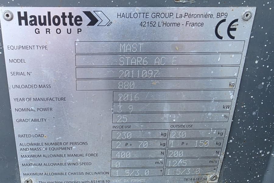 Haulotte Star 6 Electric, Non Marking Tyres, 5.8m Working H